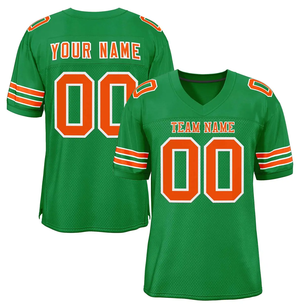 Kelly Green Orange-White Classic Style Football Jersey