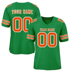 Kelly Green Orange-White Classic Style Football Jersey 1