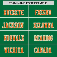 Kelly Green Orange-White Color Block Raglan Sleeves Football Jersey 3