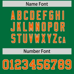 Kelly Green Orange-White Color Block Raglan Sleeves Football Jersey 4