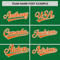 Kelly Green Orange-White Color Block Varsity Letterman Jacket 3