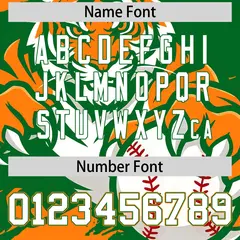 Kelly Green Orange White Full-Snap Tiger Graffiti Baseball Jersey 7