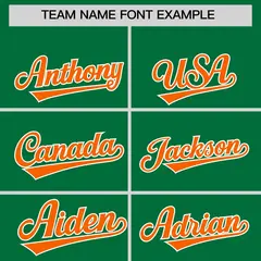 Kelly Green Orange-White Full-Snap Varsity Letterman Hoodie 5