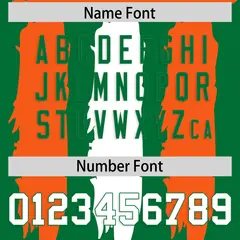 Kelly Green Orange White Graffiti Pattern Flag Football Jersey 4