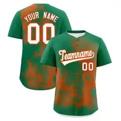 Kelly Green Orange White Skeleton Graffiti Baseball Jersey 1