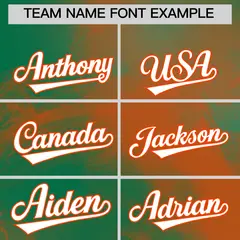 Kelly Green Orange White Skeleton Graffiti Baseball Jersey 3
