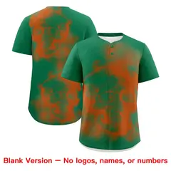 Kelly Green Orange White Skeleton Graffiti Baseball Jersey 8