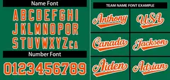 Kelly Green Orange-White Stripe Raglan Baseball Jersey 3