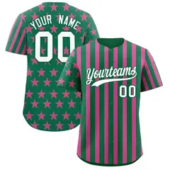 Kelly Green Pink American Flag Graffiti Baseball Jersey