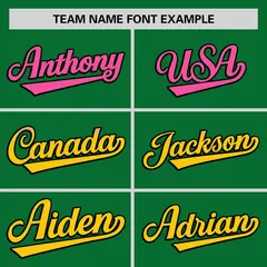Kelly Green Pink-Gold Gradient Side Baseball Jersey 3
