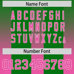 Kelly Green Pink Gradient Vertical Stripe Football Jersey 4