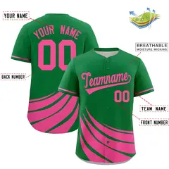 Kelly Green Pink Graffiti Wind Mark Baseball Jersey 2
