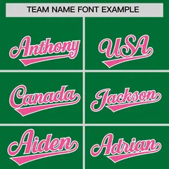 Kelly Green Pink Grid Blur Pattern Baseball Jersey 3