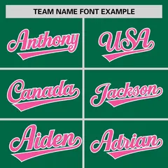 Kelly Green Pink Horizontal Stripe Pullover Baseball Jersey 3
