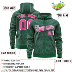 Kelly Green Pink Leopard Print Varsity Letterman Jacket Hoodie 4