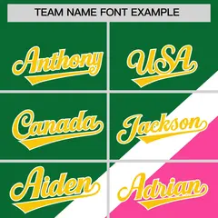 Kelly Green Pink Raglan Full-Snap Letterman Baseball Jacket 3