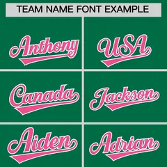 Kelly Green Pink Side Camo Baseball Jersey 3