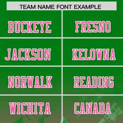Kelly Green Pink Star Gradient Flag Football Jersey 3