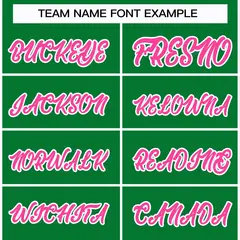 Kelly Green Pink-White Classic Style Hockey Jersey 3