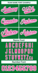 Kelly Green Pink-White Classic Style Hockey Jersey 3