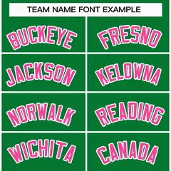 Kelly Green Pink-White Classic Style Hockey Jersey 3
