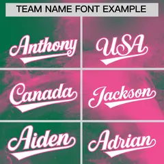 Kelly Green Pink White Skeleton Graffiti Baseball Jersey 3