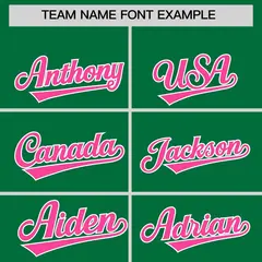 Kelly Green Pink-White Varsity Letterman Hoodie Jacket 5