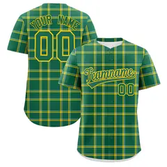 Kelly Green Plaid Authentic Baseball Jersey