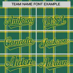 Kelly Green Plaid Authentic Baseball Jersey 3