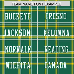 Kelly Green Plaid Pattern Authentic Football Jersey 3
