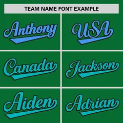 Kelly Green Powder Blue-Aqua Gradient Side Baseball Jersey 3