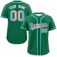 Kelly Green Powder Blue Transgender Pride Baseball Jersey