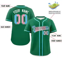 Kelly Green Powder Blue Transgender Pride Baseball Jersey 2