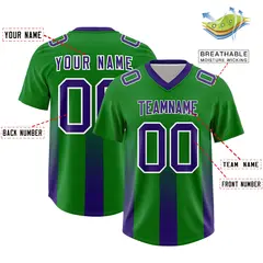 Kelly Green Purple Gradient Vertical Stripe Football Jersey 2