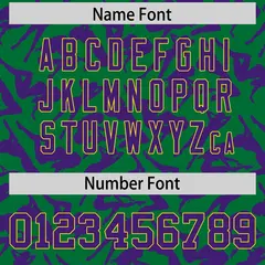 Kelly Green Purple Graffiti Pattern Baseball Jersey 4