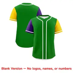 Kelly Green Purple Mardi Gras Authentic Baseball Jersey 2