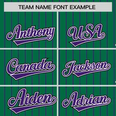 Kelly Green Purple Pinstripe Raglan Varsity Letterman Baseball Jacket 3