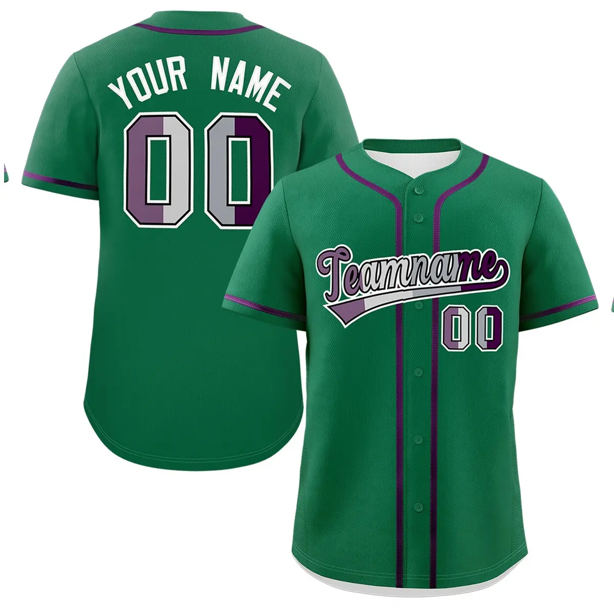 Kelly Green Purple Pride Month Baseball Jersey