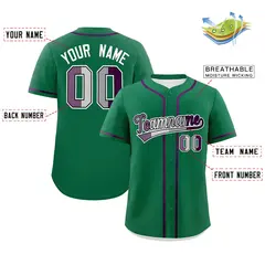 Kelly Green Purple Pride Month Baseball Jersey 2