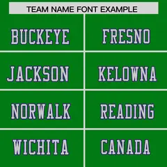 Kelly Green Purple Shoulder Cut Two-Tone Flag Football Jersey 3