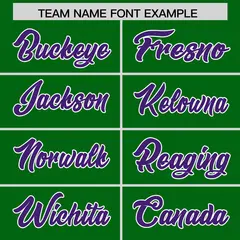 Kelly Green Purple Star Pattern Raglan Football Jersey 3