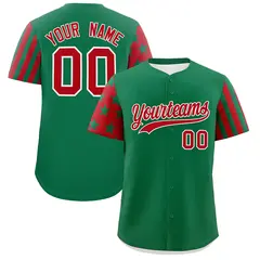 Kelly Green Red American Flag Raglan Baseball Jersey 1