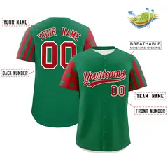 Kelly Green Red American Flag Raglan Baseball Jersey 2