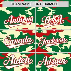 Kelly Green Red Camo Sleeveless Baseball Jersey 3