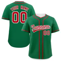 Kelly Green Red Classic Authentic Baseball Jersey 1