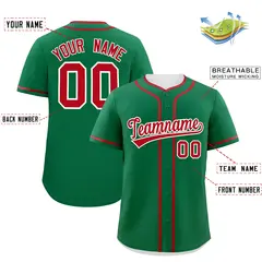 Kelly Green Red Classic Authentic Baseball Jersey 2