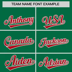 Kelly Green Red Classic Authentic Baseball Jersey 3
