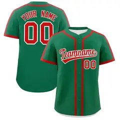 Kelly Green Red Classic Authentic Baseball Jersey 1