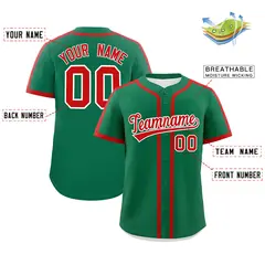 Kelly Green Red Classic Authentic Baseball Jersey 2