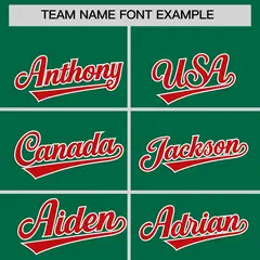 Kelly Green Red Classic Authentic Baseball Jersey 3